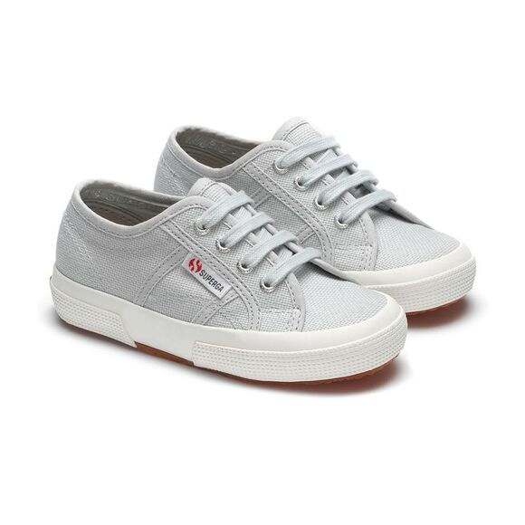 Superga Childrens/Kids 2750 Jcot Leather Sneakers / Grey Lilla/Avorio